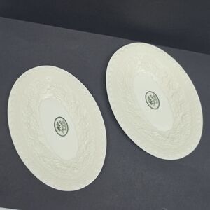 VTG Laura Ashley Lifestyles Floral Lace Embossed Cream Soap Dish Vanity Tray Set